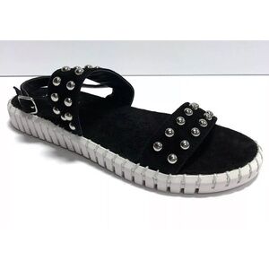 Steve Madden Women’s Steven, NC-Shams Black Sandals, Size 7.5 M
